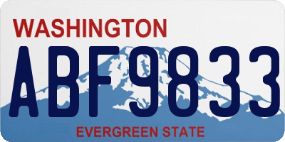 WA license plate ABF9833