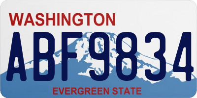WA license plate ABF9834