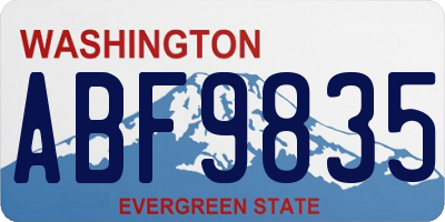 WA license plate ABF9835