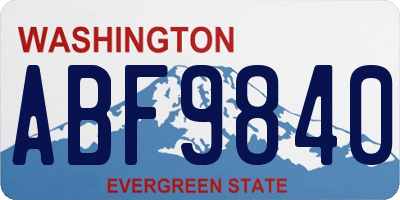 WA license plate ABF9840