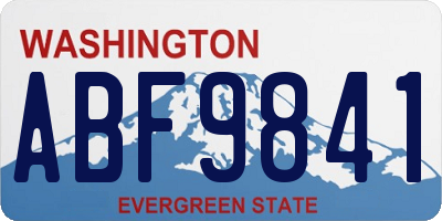 WA license plate ABF9841