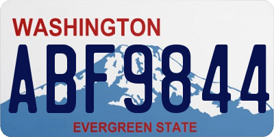 WA license plate ABF9844