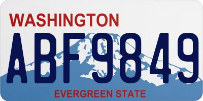 WA license plate ABF9849