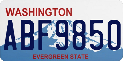 WA license plate ABF9850