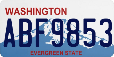 WA license plate ABF9853