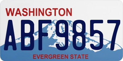 WA license plate ABF9857