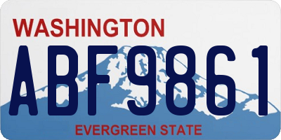 WA license plate ABF9861