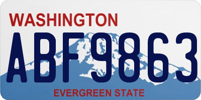 WA license plate ABF9863