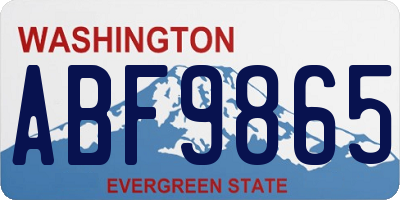 WA license plate ABF9865