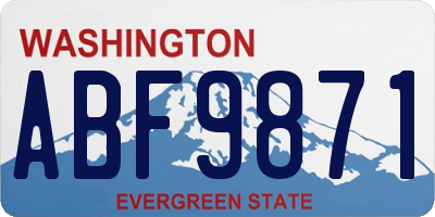 WA license plate ABF9871