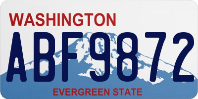 WA license plate ABF9872