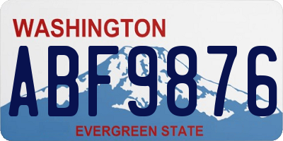 WA license plate ABF9876