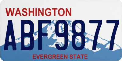 WA license plate ABF9877
