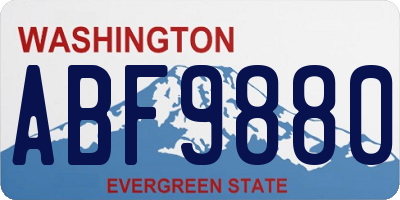 WA license plate ABF9880