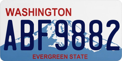 WA license plate ABF9882