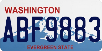 WA license plate ABF9883