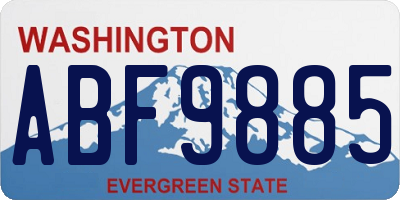 WA license plate ABF9885