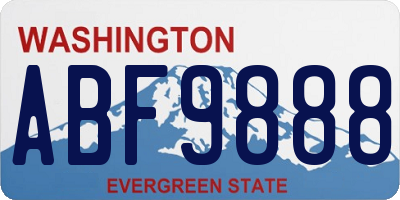 WA license plate ABF9888