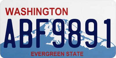 WA license plate ABF9891