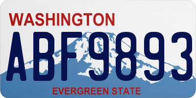 WA license plate ABF9893