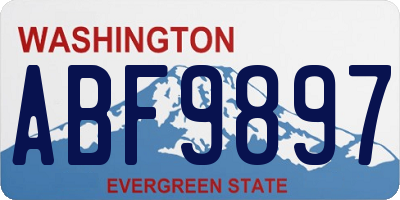 WA license plate ABF9897