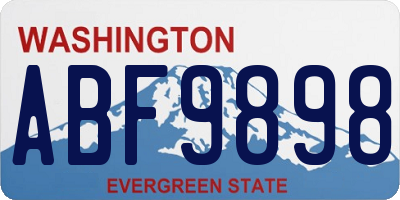 WA license plate ABF9898