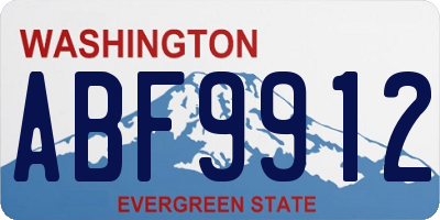 WA license plate ABF9912