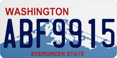 WA license plate ABF9915