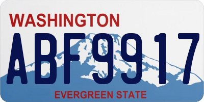 WA license plate ABF9917