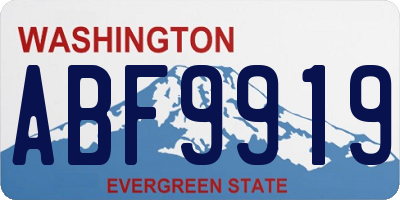 WA license plate ABF9919