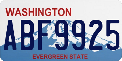 WA license plate ABF9925