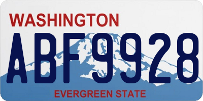 WA license plate ABF9928