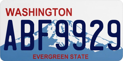 WA license plate ABF9929