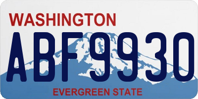 WA license plate ABF9930