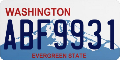 WA license plate ABF9931