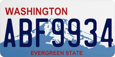 WA license plate ABF9934