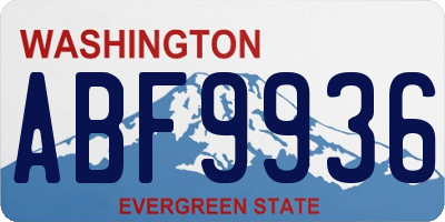 WA license plate ABF9936