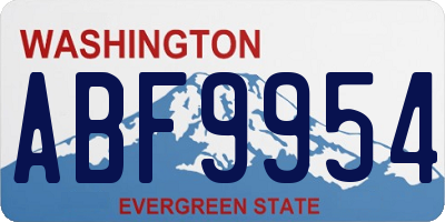 WA license plate ABF9954