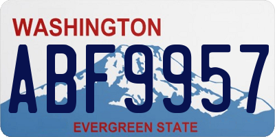 WA license plate ABF9957