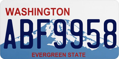 WA license plate ABF9958