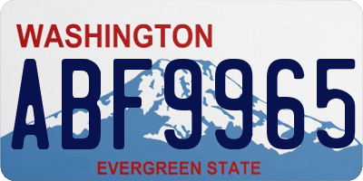 WA license plate ABF9965