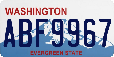 WA license plate ABF9967