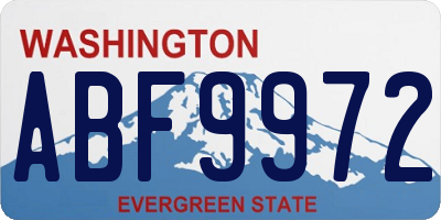 WA license plate ABF9972