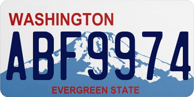 WA license plate ABF9974