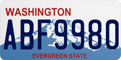 WA license plate ABF9980
