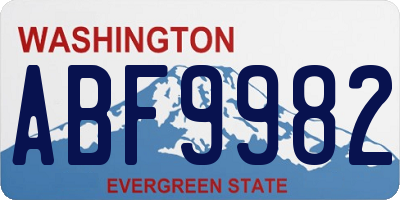 WA license plate ABF9982