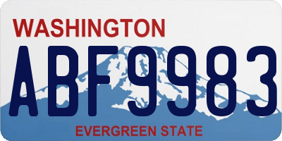 WA license plate ABF9983