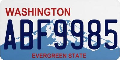 WA license plate ABF9985