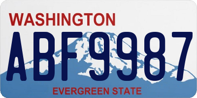 WA license plate ABF9987