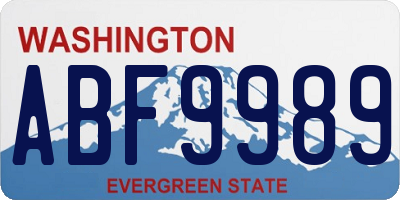 WA license plate ABF9989